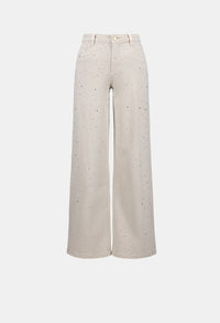 Wide Leg Jewel Embellished Trousers