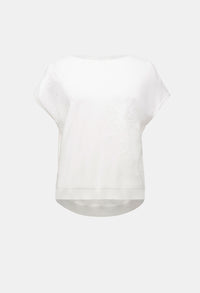 Embroidered Boat Neck Top