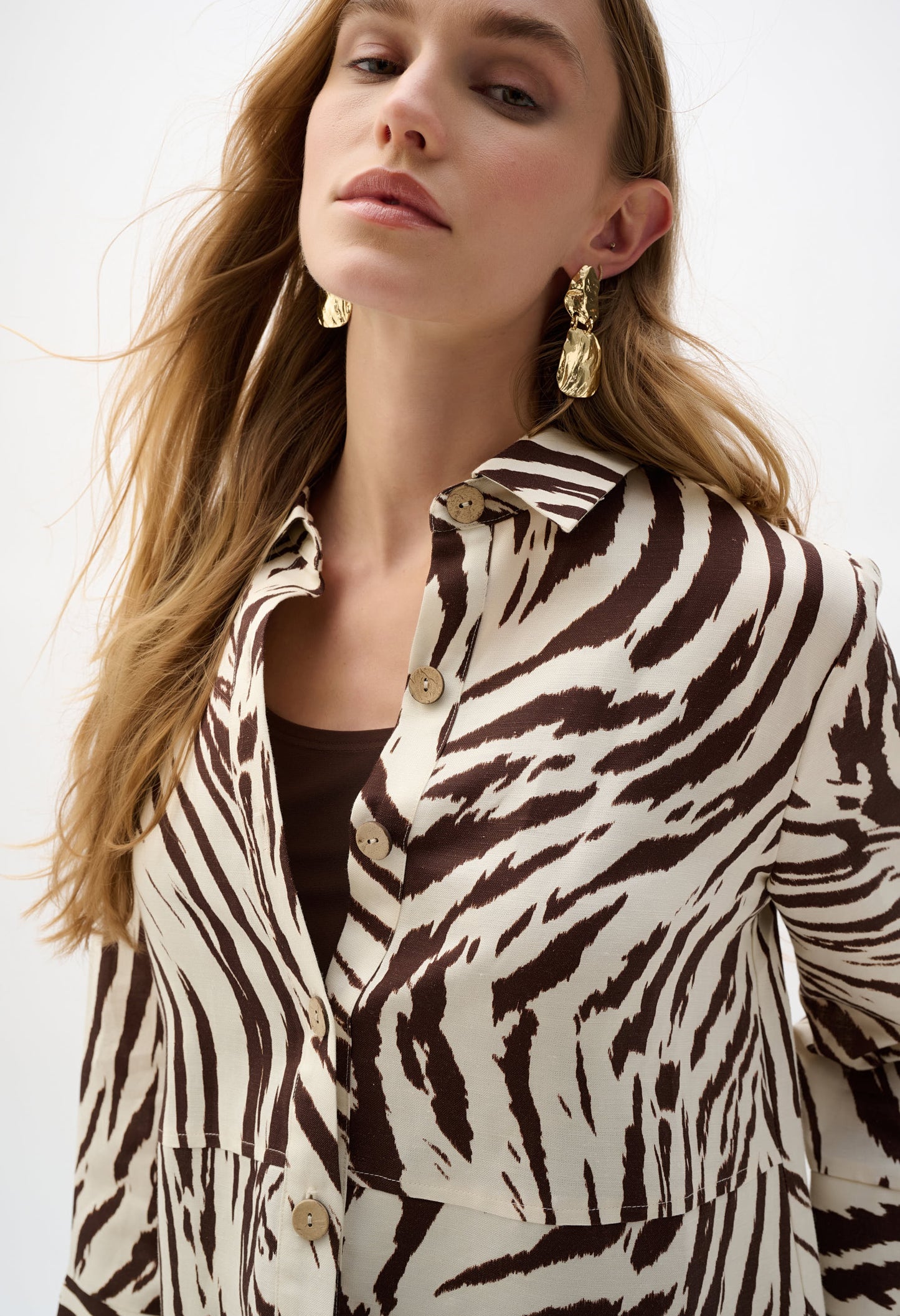 Animal Print Button Shirt
