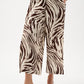 Linen Blend Animal Print Culotte Trousers