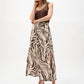 Linen Blend Animal Print Culotte Trousers