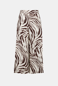 Linen Blend Animal Print Culotte Trousers