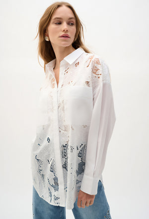 Floral Lace Buttoned Top