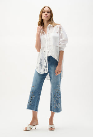Floral Lace Buttoned Top