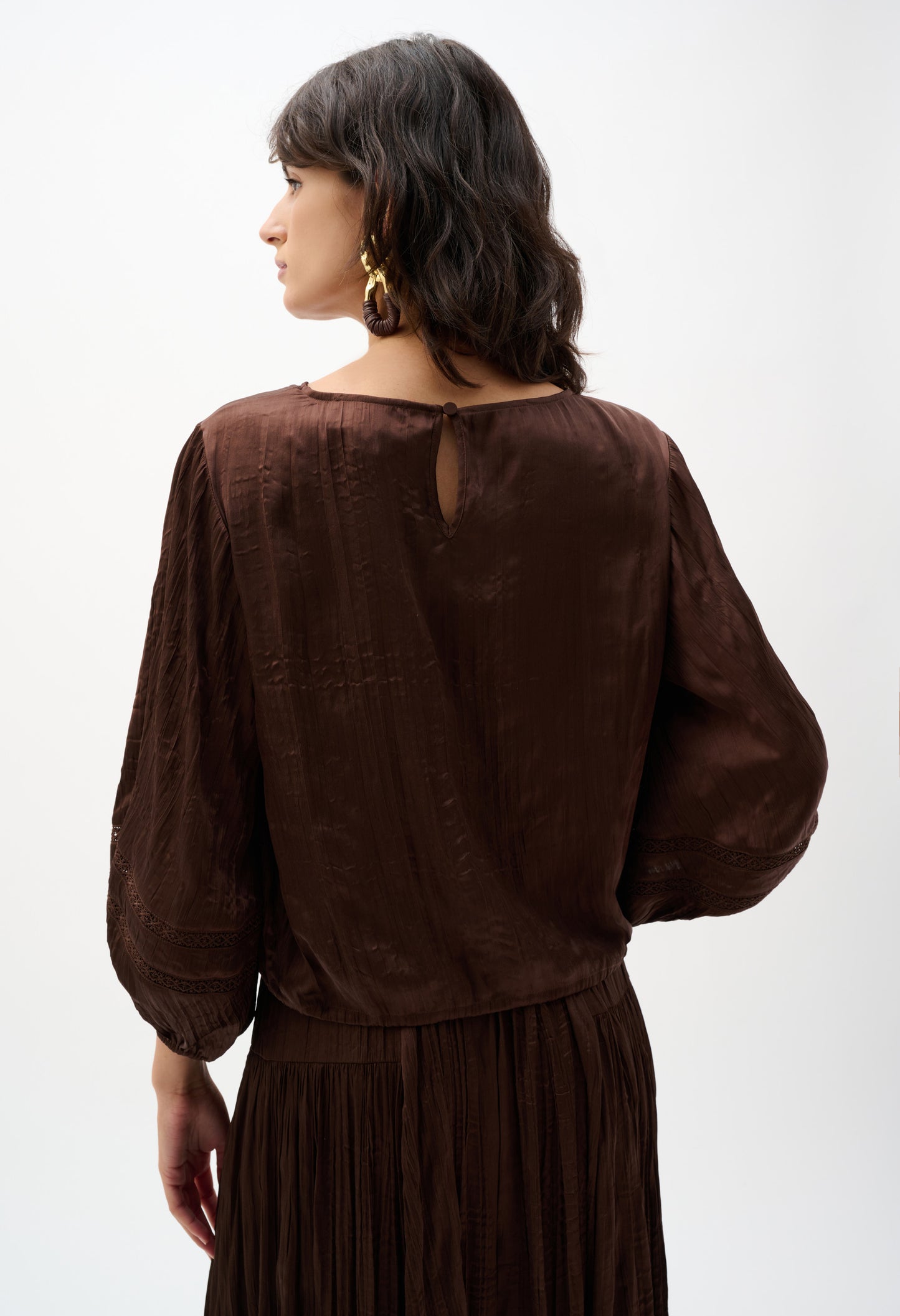 Relaxed Fit Puff-sleeve Blouse