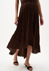 Pleated High-low A-line Skirt