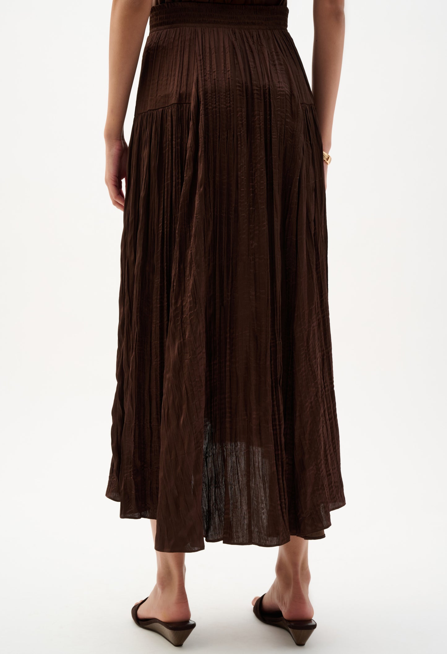 Pleated High-low A-line Skirt