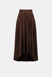Pleated High-low A-line Skirt