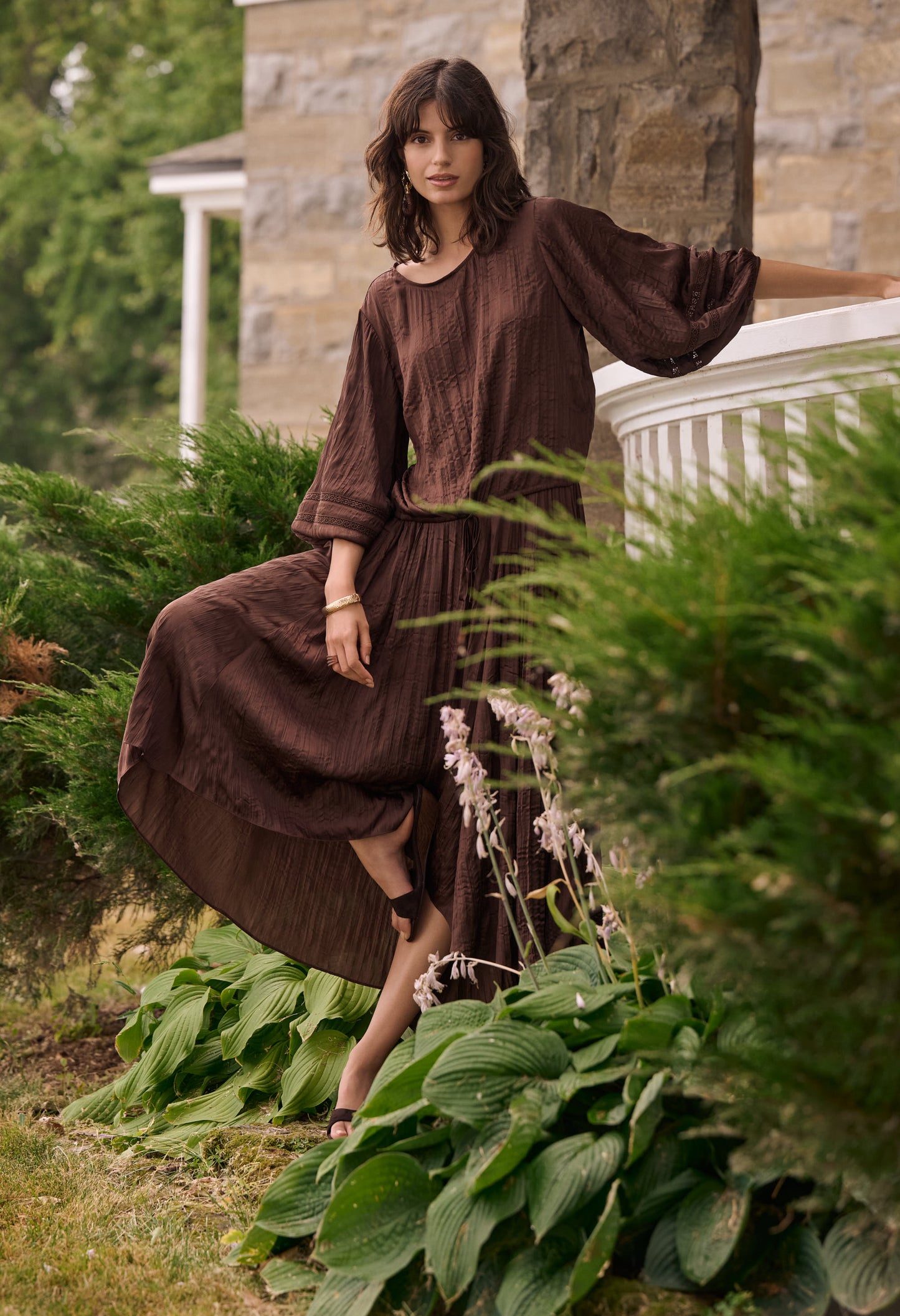 Pleated High-low A-line Skirt