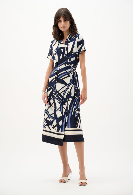 Midi Wrap Belted Dress