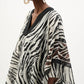 Zebra Print V-neck Blouse