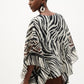 Zebra Print V-neck Blouse