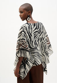 Zebra Print V-neck Blouse