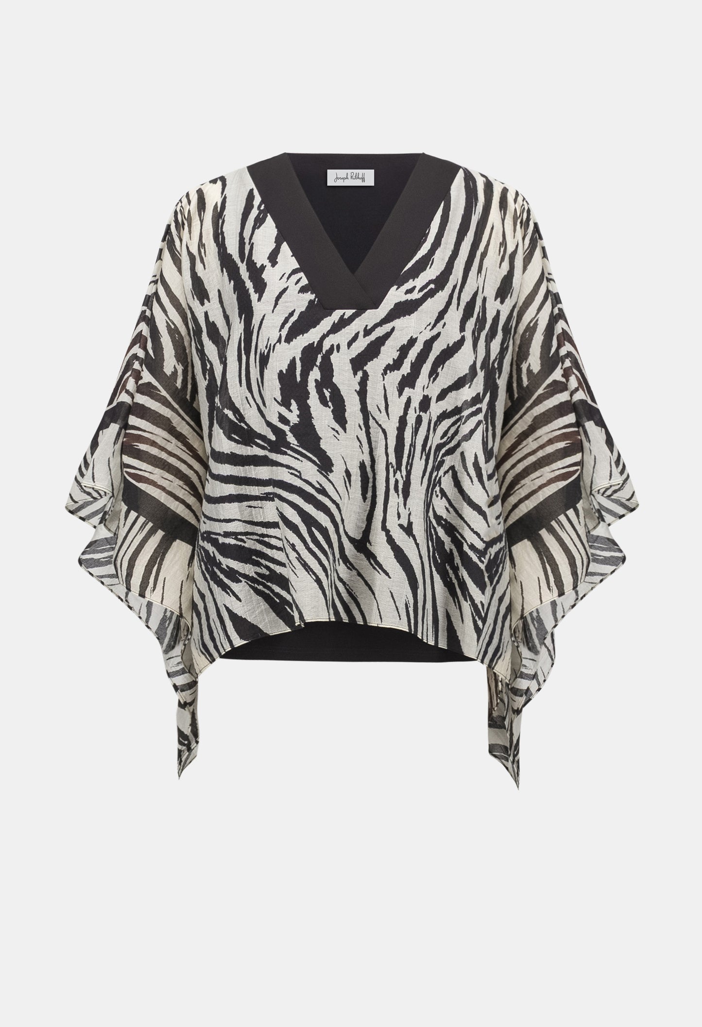 Zebra Print V-neck Blouse