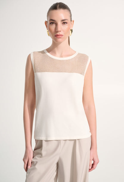 Crew Neck Sleeveless Top