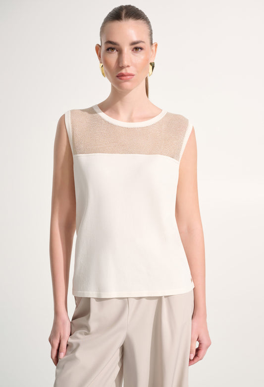 Crew Neck Sleeveless Top
