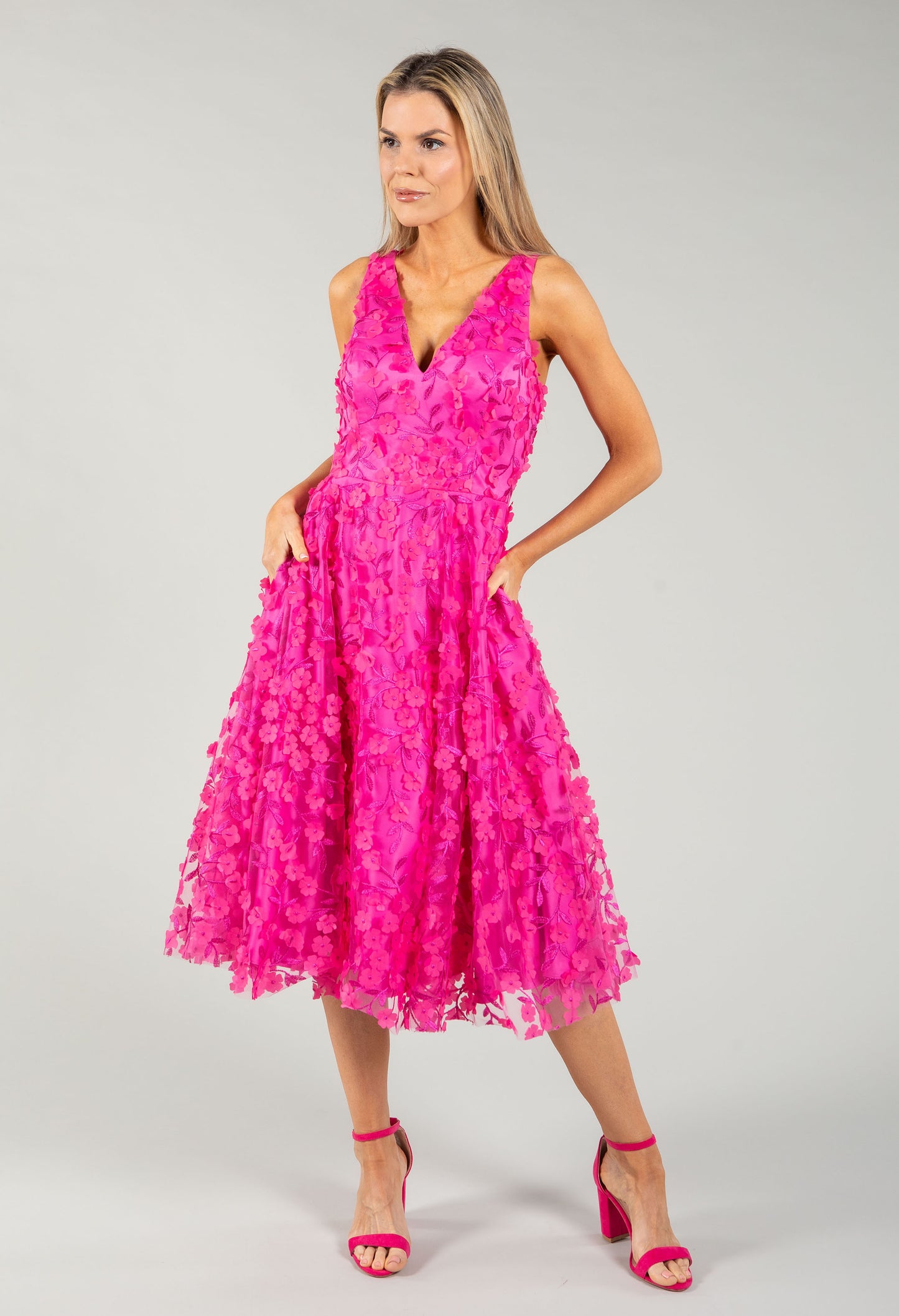 Floral Sleeveless Midi Dress