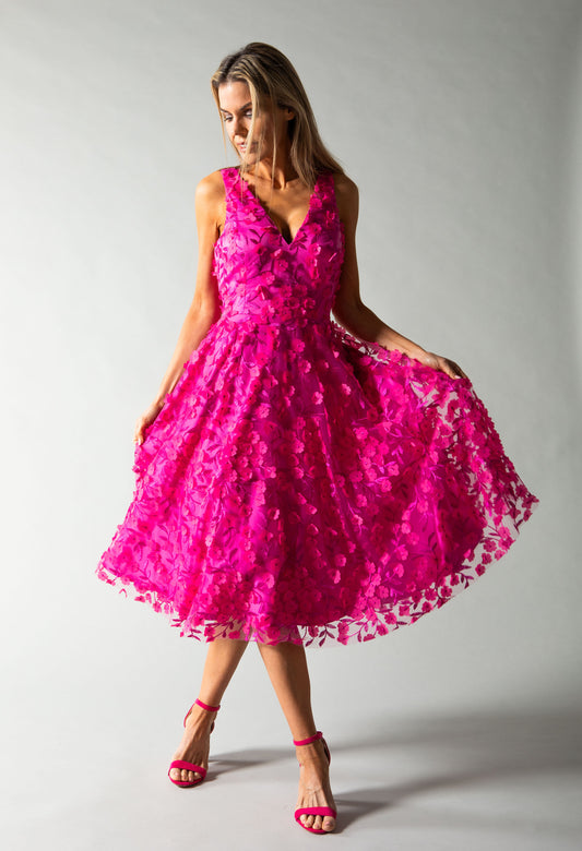 Floral Sleeveless Midi Dress