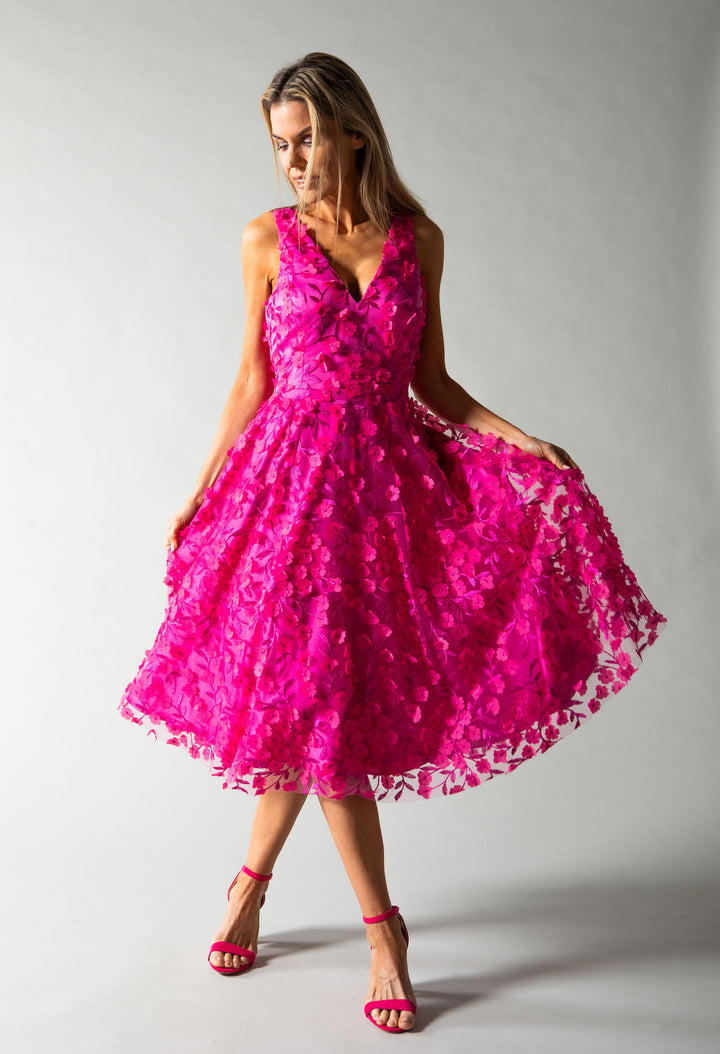 Floral Sleeveless Midi Dress
