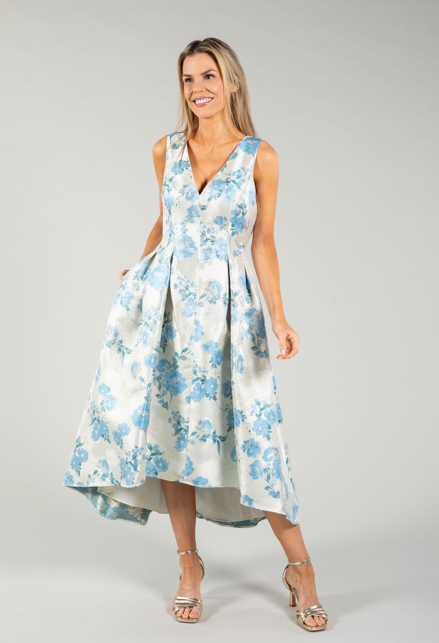 Floral V-Neck Midi Dress