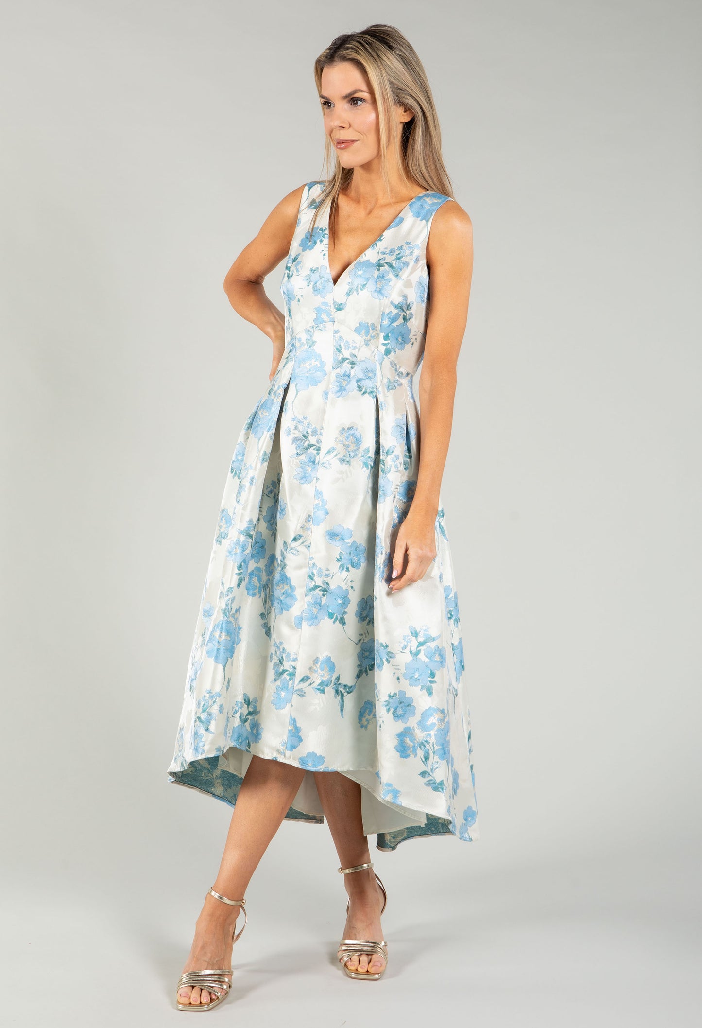 Floral V-Neck Midi Dress