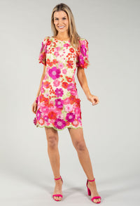 Floral Embroidered Short Dress