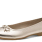 soft gold slip on ballerina flat with bow detail