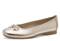 soft gold slip on ballerina flat with bow detail