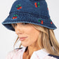 Cherry Denim Bucket Hat