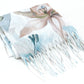 floral print scarf with tassel ends