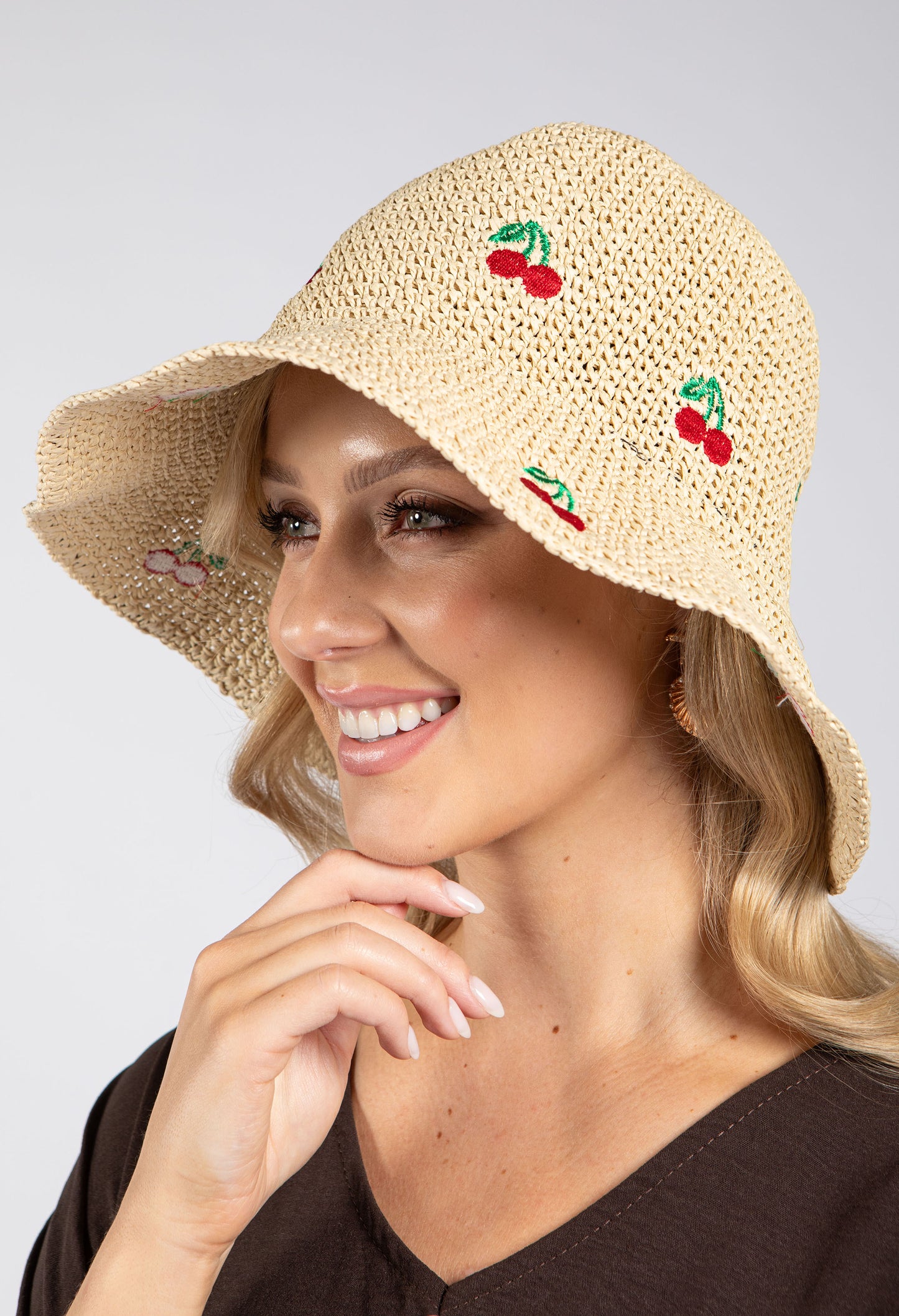 Cherry Detail Straw Hat