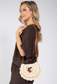 Cherry Crochet Crossbody Bag