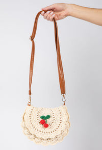 Cherry Crochet Crossbody Bag