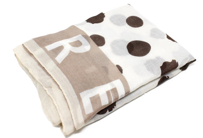 polka dot design scarf with border