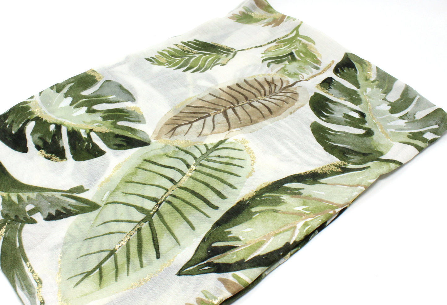 Tropical Leaf Print Scarf