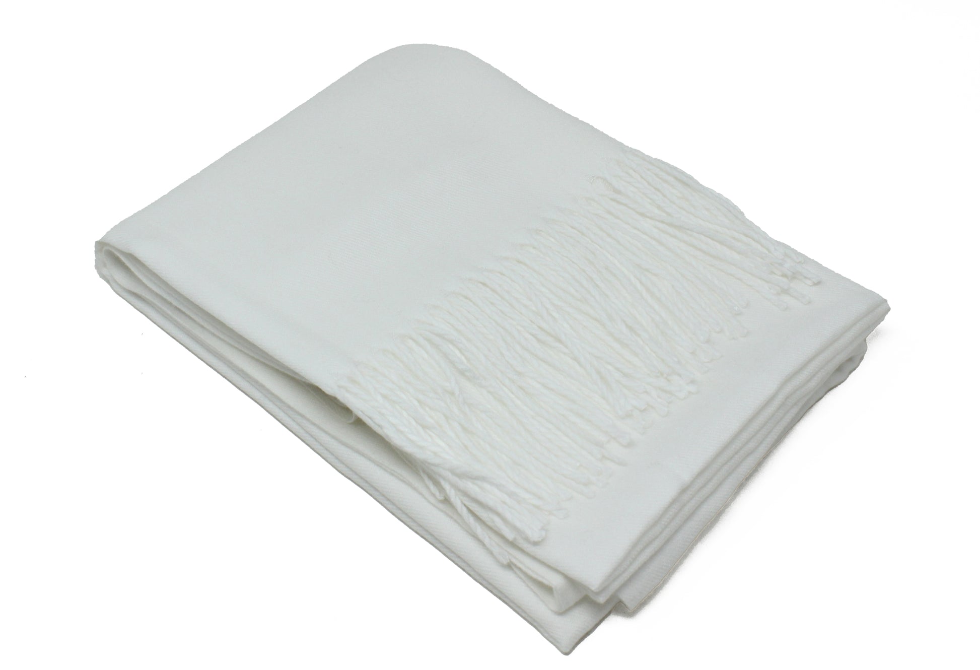 soft cashmere touch pashmina scarf in white