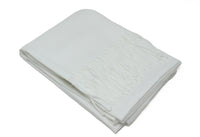 soft cashmere touch pashmina scarf in white