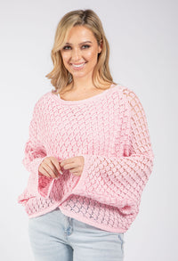 Crochet Knit Crossover Jumper