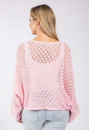 Crochet Knit Crossover Jumper