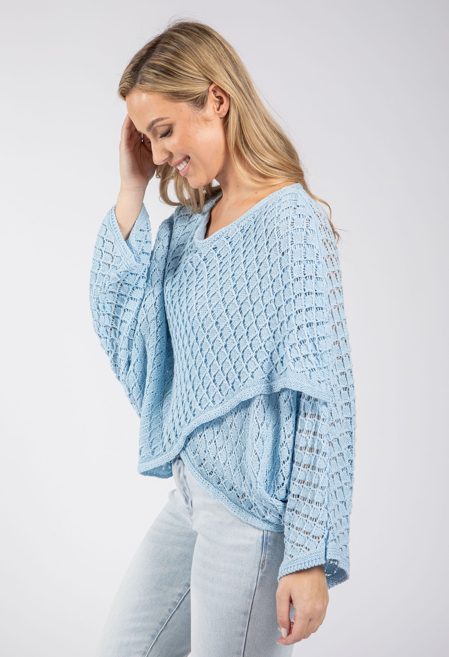 Crochet Knit Crossover Jumper