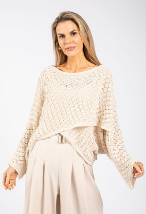 Crochet Knit Crossover Jumper