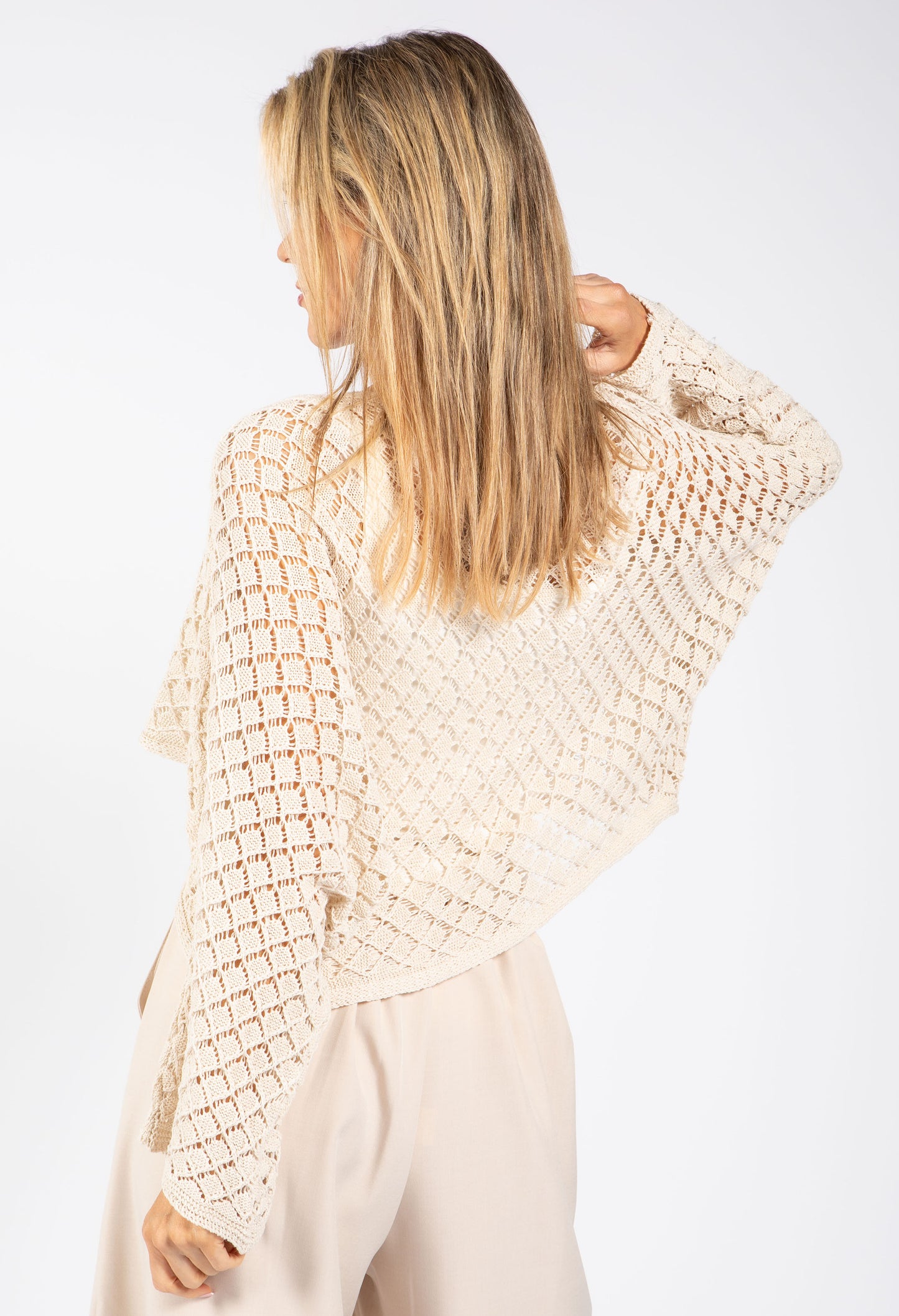 Crochet Knit Crossover Jumper