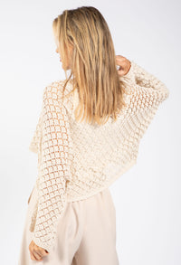 Crochet Knit Crossover Jumper
