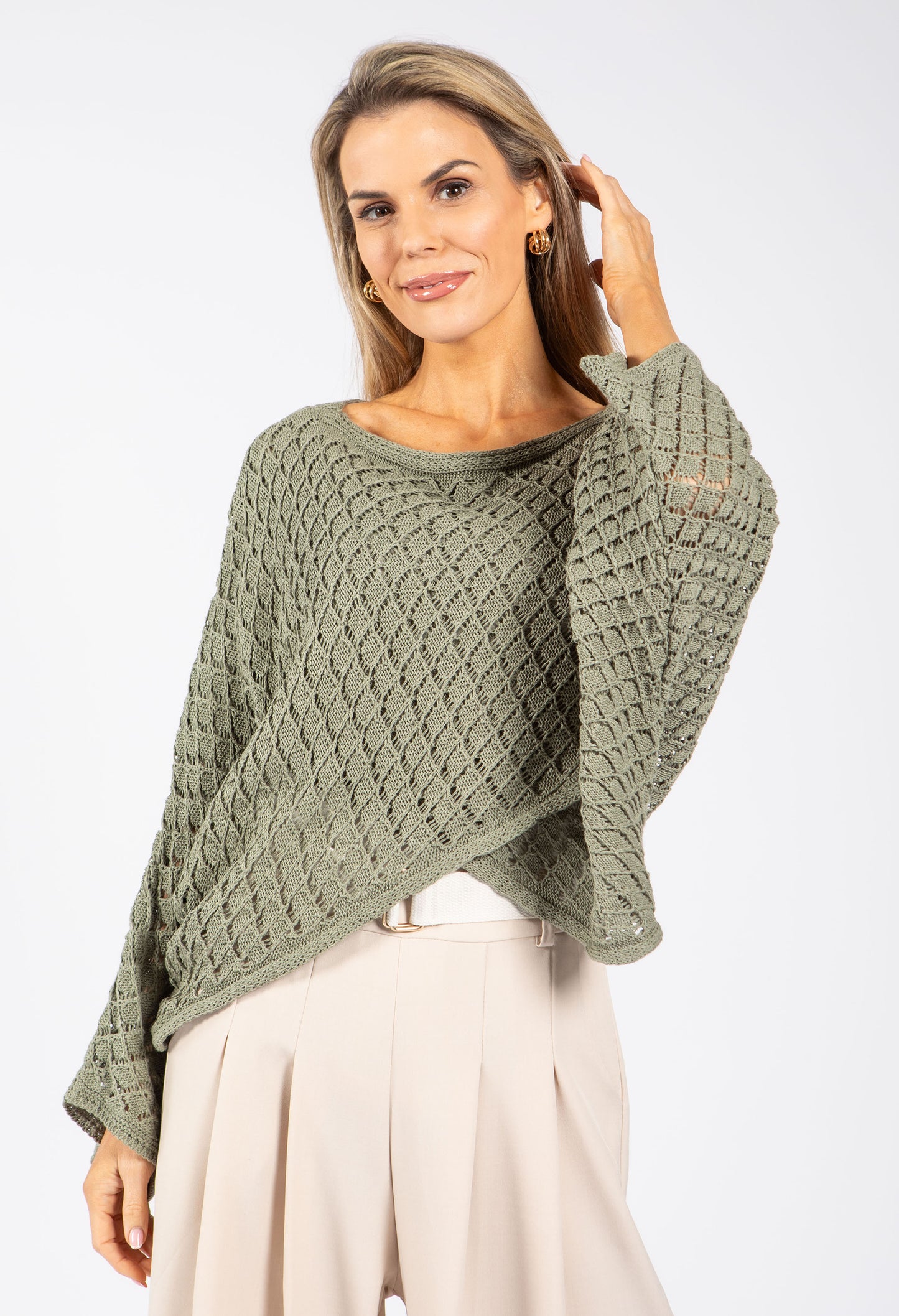 Crochet Knit Crossover Jumper