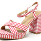 gingham print heel