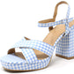 gingham print heel