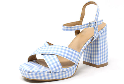 gingham print heel
