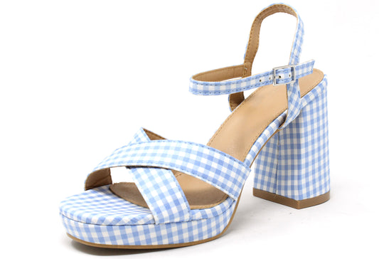 gingham print heel