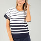 Diamante Detail Striped Top