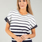 Diamante Detail Striped Top